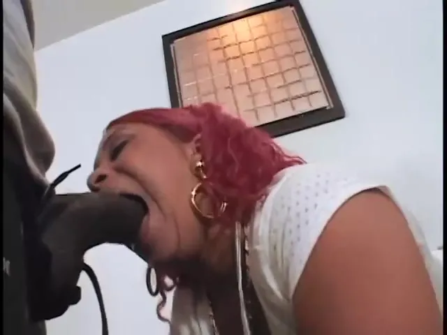 Chubby Black Sucking - Free Chubby, black babe with pink hair is sucking and fucking a big, black  dick like a pro Porn Video - Ebony 8