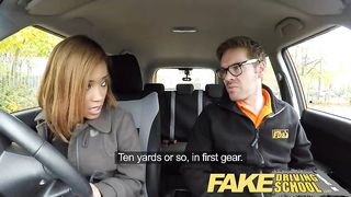 Ebony chick is about to have sex with her driving teacher, instead of having a class