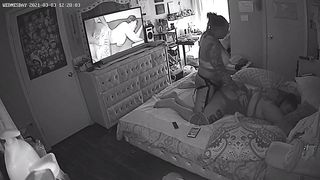 LESBIAN BABES WATCHING PORN BEGINS BANGING WITH THONG