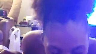 Black Teen Hawt Wife Sloppy Head then Takes Creamy Backshots ????????????