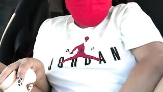 Black Try Not to Get Caught Masturbating in Parking Lot