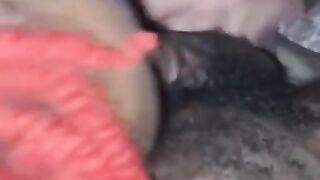 BLACK TEEN SLAPS GORILLA PUNCHER'S LARGE EBONY BALLS AS THAT BABE SUCKS AND NEARLY BUST HIS NUT!!!