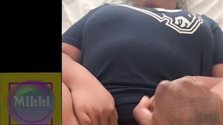 Used my sex-toy to play with my clitoris whilst that guy was banging me ... Creamy Climax !!