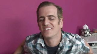 Fit black ladyboy is fucking a white guy and sucking his dick like a slut