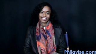 Gagged ebony babe is doing some naughty things in a local studio, because she needs money