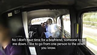 Fake taxi sex with a chocolate skinned nurse that can't get enough of cock
