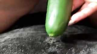 1St Time Riding A Cucumber In My Butt