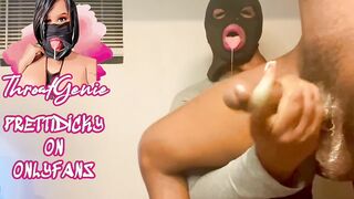 *NEW* I JERKED HIS LARGE EBONY SHLONG AND LET HIM FINISH ON MY THROAT!