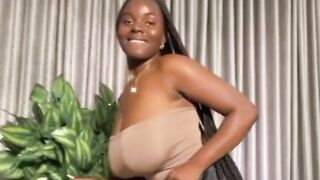 Large black breasts bouncing