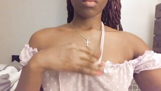 Solo Teasing Tits in Underware