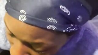 Thot Sneaks in my Room for a Facial whilst her BF Upstairs