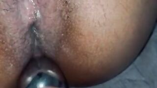 Buttplugging Black Manacled Teen! the Metal Plug is Relentless