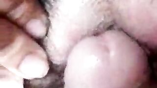 Shaggy Latino with large clitoris love to get love button rubbed by large wang